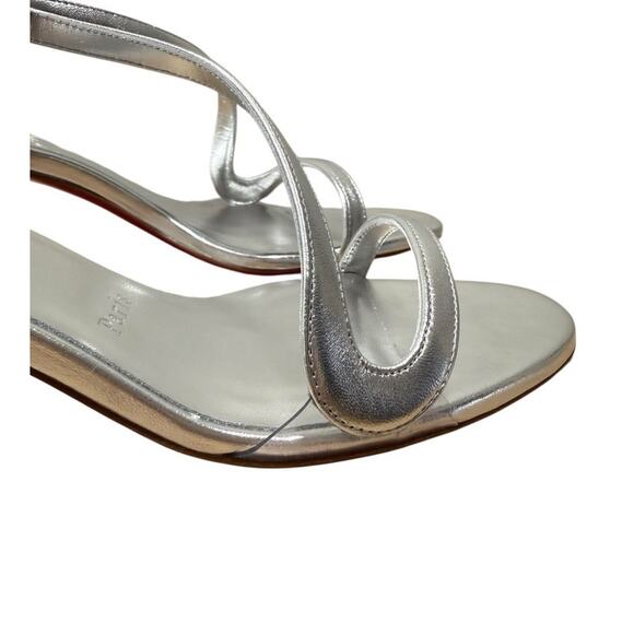Christian Louboutin Rosalie 55 Metallic Silver Kitten Short Heel Sandal 38 - Picture 4 of 8